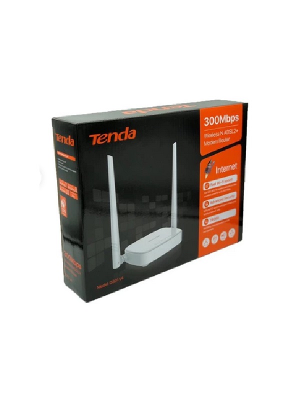 Tenda D301 V4 ADSL2 Plus Modem Router BOX